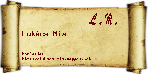 Lukács Mia névjegykártya