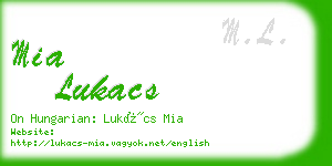 mia lukacs business card
